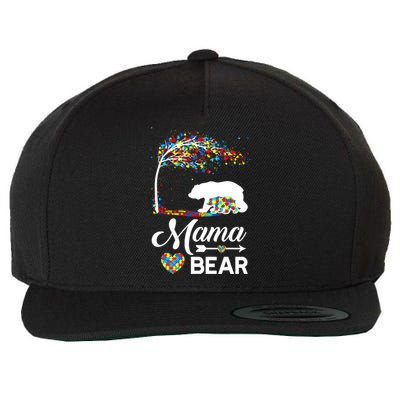 Autism Awareness Day Mama Bear Support Autistic Autism Mom Great Gift Wool Snapback Cap