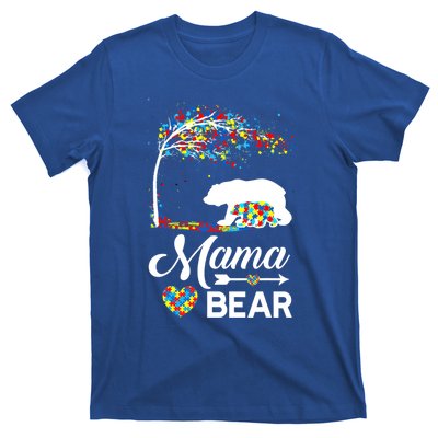 Autism Awareness Day Mama Bear Support Autistic Autism Mom Great Gift T-Shirt