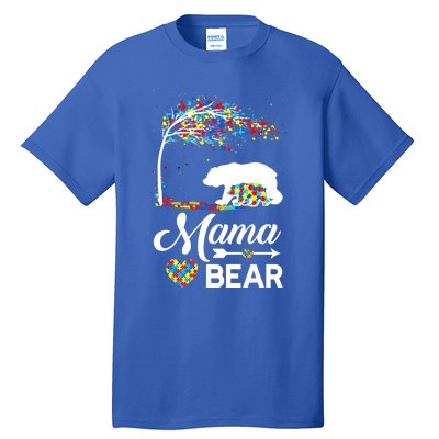 Autism Awareness Day Mama Bear Support Autistic Autism Mom Great Gift Tall T-Shirt