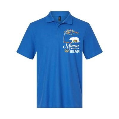 Autism Awareness Day Mama Bear Support Autistic Autism Mom Great Gift Softstyle Adult Sport Polo