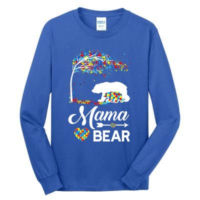 Autism Awareness Day Mama Bear Support Autistic Autism Mom Great Gift Tall Long Sleeve T-Shirt