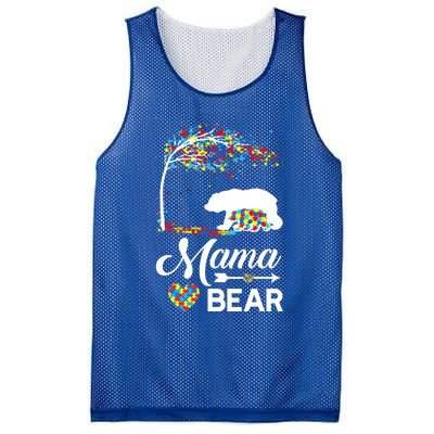 Autism Awareness Day Mama Bear Support Autistic Autism Mom Great Gift Mesh Reversible Basketball Jersey Tank