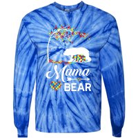 Autism Awareness Day Mama Bear Support Autistic Autism Mom Great Gift Tie-Dye Long Sleeve Shirt