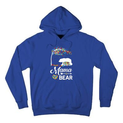 Autism Awareness Day Mama Bear Support Autistic Autism Mom Great Gift Tall Hoodie