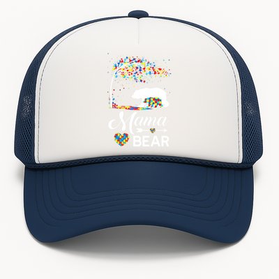 Autism Awareness Day Mama Bear Support Autistic Autism Mom Great Gift Trucker Hat