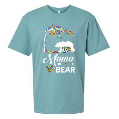 Autism Awareness Day Mama Bear Support Autistic Autism Mom Great Gift Sueded Cloud Jersey T-Shirt