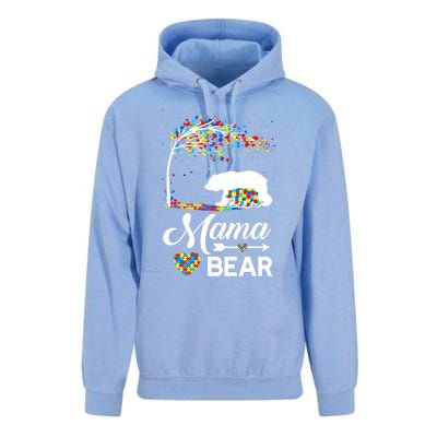 Autism Awareness Day Mama Bear Support Autistic Autism Mom Great Gift Unisex Surf Hoodie