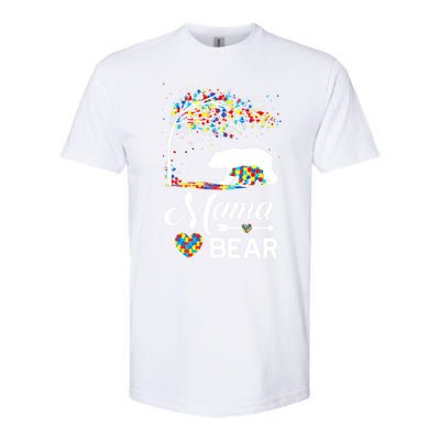 Autism Awareness Day Mama Bear Support Autistic Autism Mom Great Gift Softstyle CVC T-Shirt