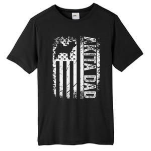 American Akita Dad Us Flag Dog Tall Fusion ChromaSoft Performance T-Shirt