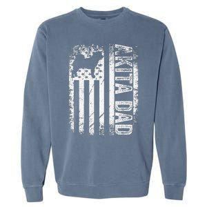 American Akita Dad Us Flag Dog Garment-Dyed Sweatshirt