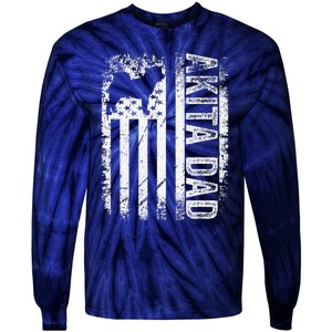 American Akita Dad Us Flag Dog Tie-Dye Long Sleeve Shirt