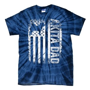 American Akita Dad Us Flag Dog Tie-Dye T-Shirt