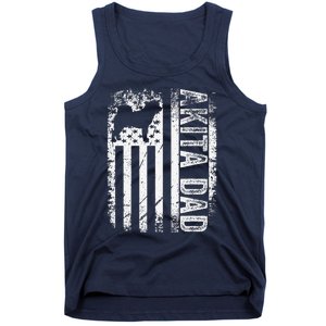 American Akita Dad Us Flag Dog Tank Top