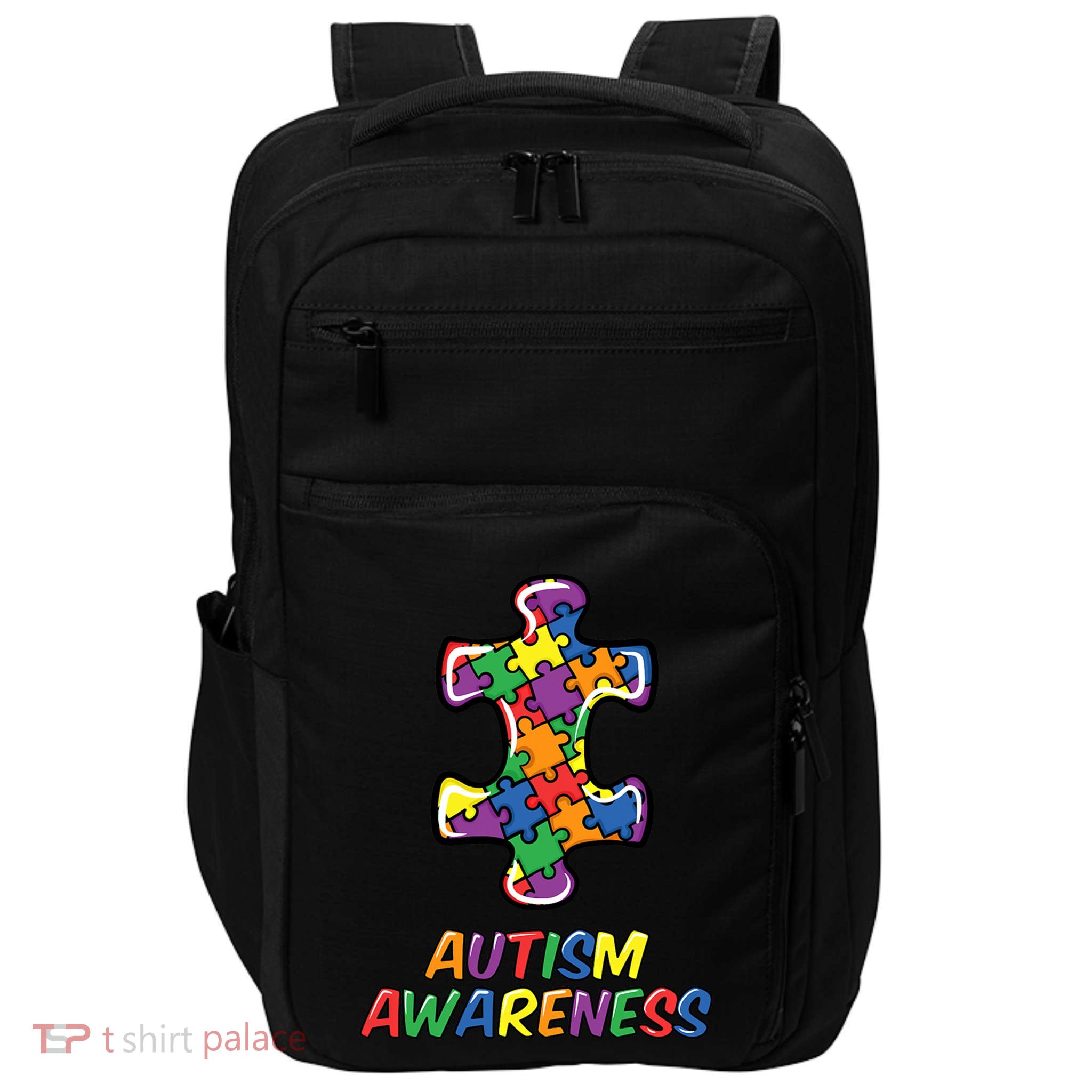 Autism Awareness Day Puzzle Proud Support Month Gift Impact Tech Backpack