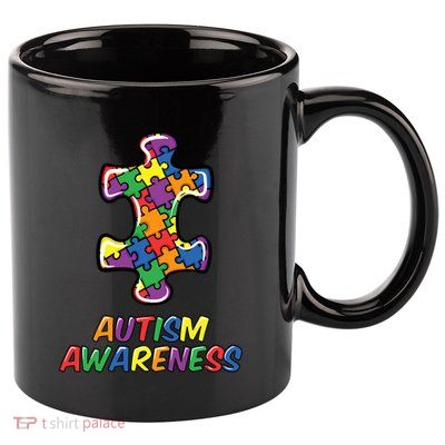 Autism Awareness Day Puzzle Proud Support Month Gift 11oz C Handle Ceramic Mug