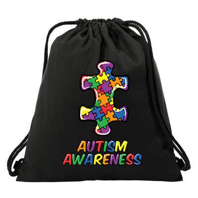 Autism Awareness Day Puzzle Proud Support Month Gift Drawstring Bag