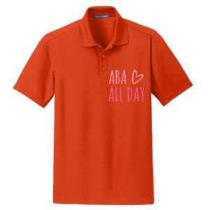 Aba All Day Autism Psychology Behavior Analyst Gift Dry Zone Grid Polo