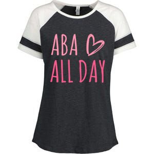 Aba All Day Autism Psychology Behavior Analyst Gift Enza Ladies Jersey Colorblock Tee