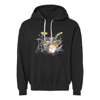 Abstract Art Drums Musician Music Band Throne Noose Garment-Dyed Fleece Hoodie