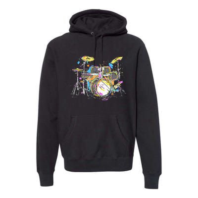 Abstract Art Drums Musician Music Band Throne Noose Premium Hoodie