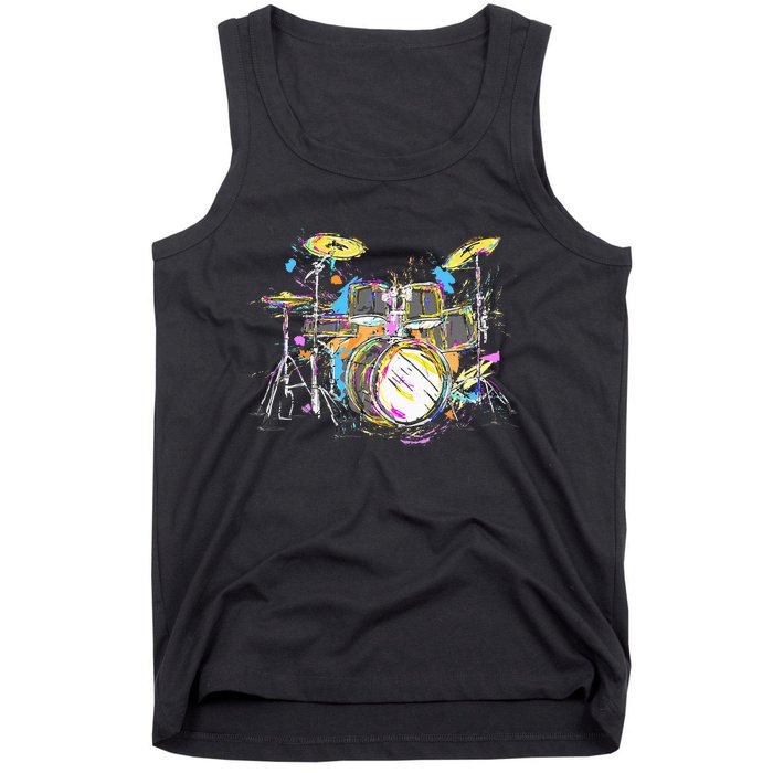 Abstract Art Drums Musician Music Band Throne Noose Tank Top