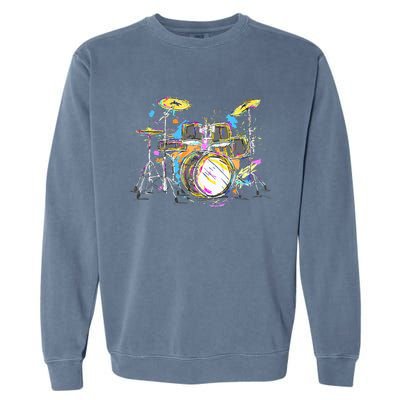 Abstract Art Drums Musician Music Band Throne Noose Garment-Dyed Sweatshirt