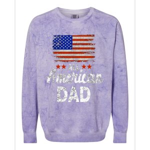 All American Dad July 4th America Flag Patriot Usa Colorblast Crewneck Sweatshirt