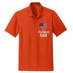 All American Dad July 4th America Flag Patriot Usa Dry Zone Grid Polo