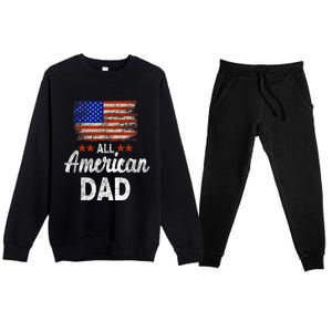 All American Dad July 4th America Flag Patriot Usa Premium Crewneck Sweatsuit Set