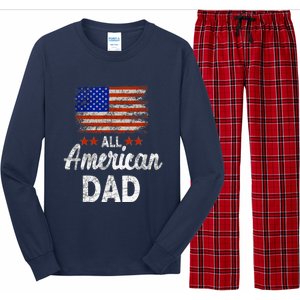 All American Dad July 4th America Flag Patriot Usa Long Sleeve Pajama Set