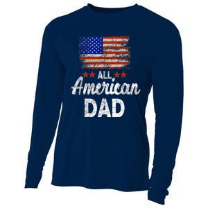 All American Dad July 4th America Flag Patriot Usa Cooling Performance Long Sleeve Crew