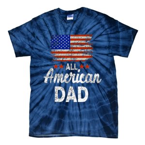 All American Dad July 4th America Flag Patriot Usa Tie-Dye T-Shirt