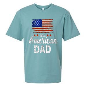 All American Dad July 4th America Flag Patriot Usa Sueded Cloud Jersey T-Shirt