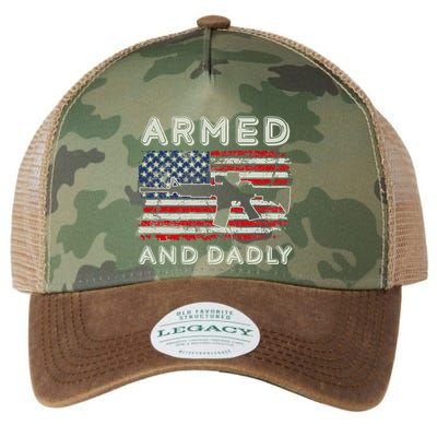 Armed And Dadly Funny Deadly Father Gift For Father's Day Legacy Tie Dye Trucker Hat