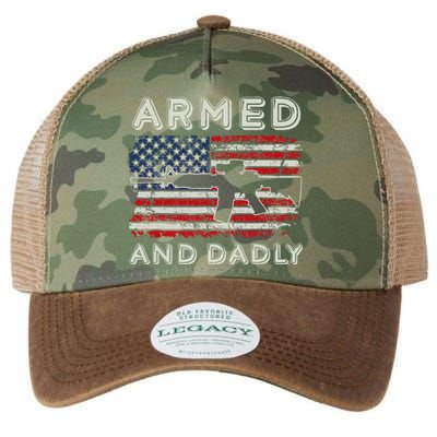 Armed And Dadly Funny Deadly Father Gift For Father's Day Legacy Tie Dye Trucker Hat