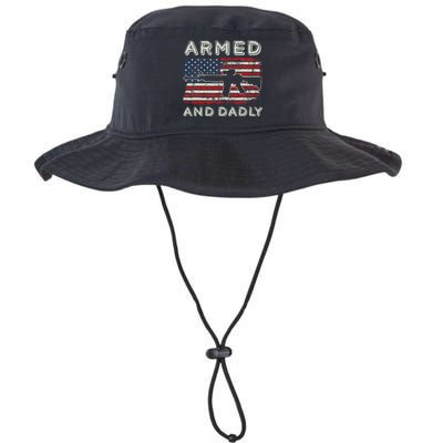 Armed And Dadly Funny Deadly Father Gift For Father's Day Legacy Cool Fit Booney Bucket Hat