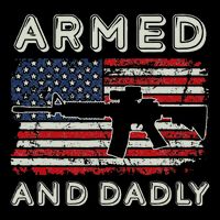 Armed And Dadly Funny Deadly Father Gift For Father's Day Youth Performance Sprint T-Shirt