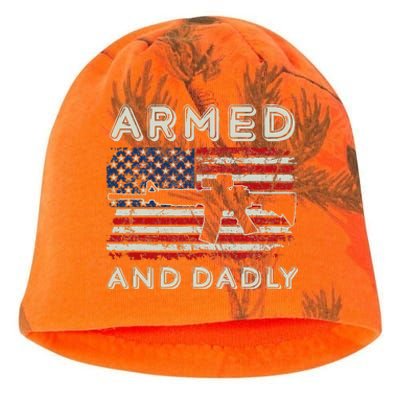 Armed And Dadly Funny Deadly Father Gift For Father's Day Kati - Camo Knit Beanie