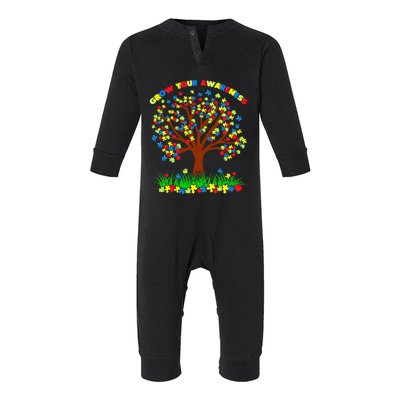 Autism Awareness Day Puzzle Tree Support Autistic Needs Gift Infant Fleece One Piece