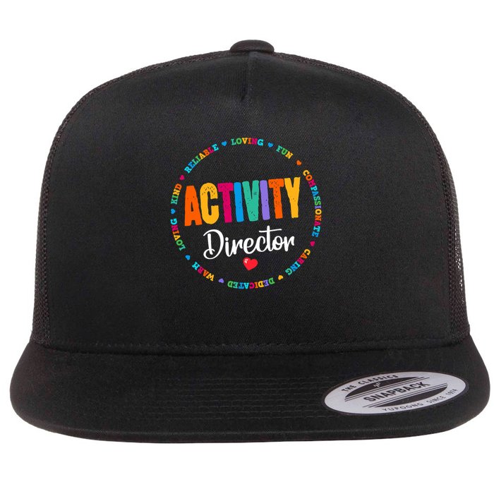 Awesome Activity Director Rock Activity Professionals Week Flat Bill Trucker Hat