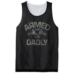 Armed And Dadly Funny Deadly Father Gift For Fathers Day Mesh Reversible Basketball Jersey Tank