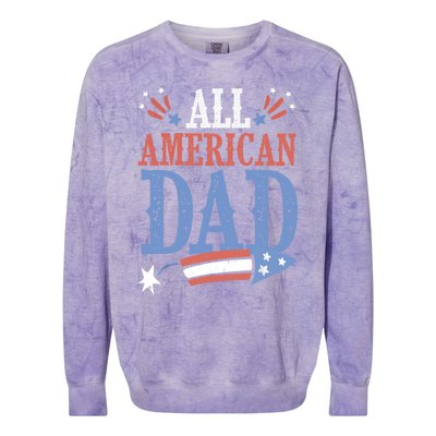 All American Dad 4th Of July Firecracker Independence Day Gift Colorblast Crewneck Sweatshirt