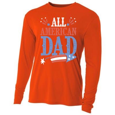 All American Dad 4th Of July Firecracker Independence Day Gift Cooling Performance Long Sleeve Crew