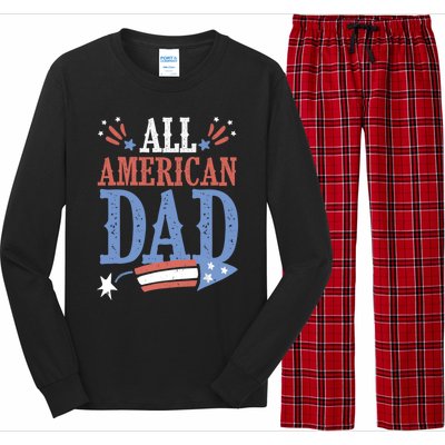 All American Dad 4th Of July Firecracker Independence Day Gift Long Sleeve Pajama Set