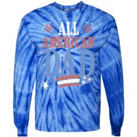 All American Dad 4th Of July Firecracker Independence Day Gift Tie-Dye Long Sleeve Shirt