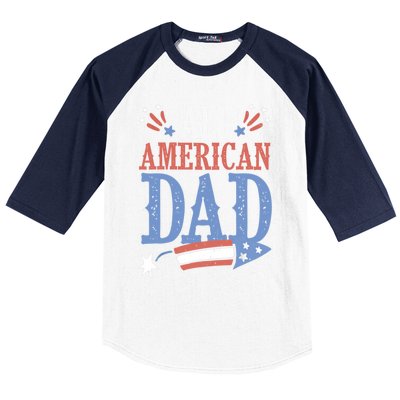 All American Dad 4th Of July Firecracker Independence Day Gift Baseball Sleeve Shirt