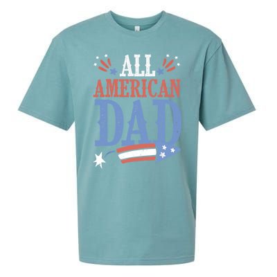 All American Dad 4th Of July Firecracker Independence Day Gift Sueded Cloud Jersey T-Shirt