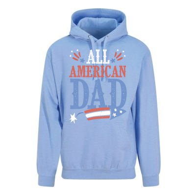 All American Dad 4th Of July Firecracker Independence Day Gift Unisex Surf Hoodie