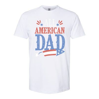 All American Dad 4th Of July Firecracker Independence Day Gift Softstyle CVC T-Shirt