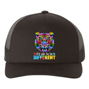 Autism Awareness Day It's OK to be different Colorful Tiger Yupoong Adult 5-Panel Trucker Hat